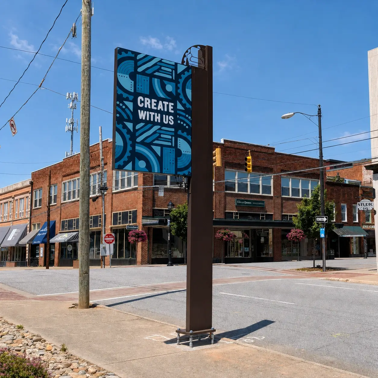 Lenoir branded vehicular signage in town