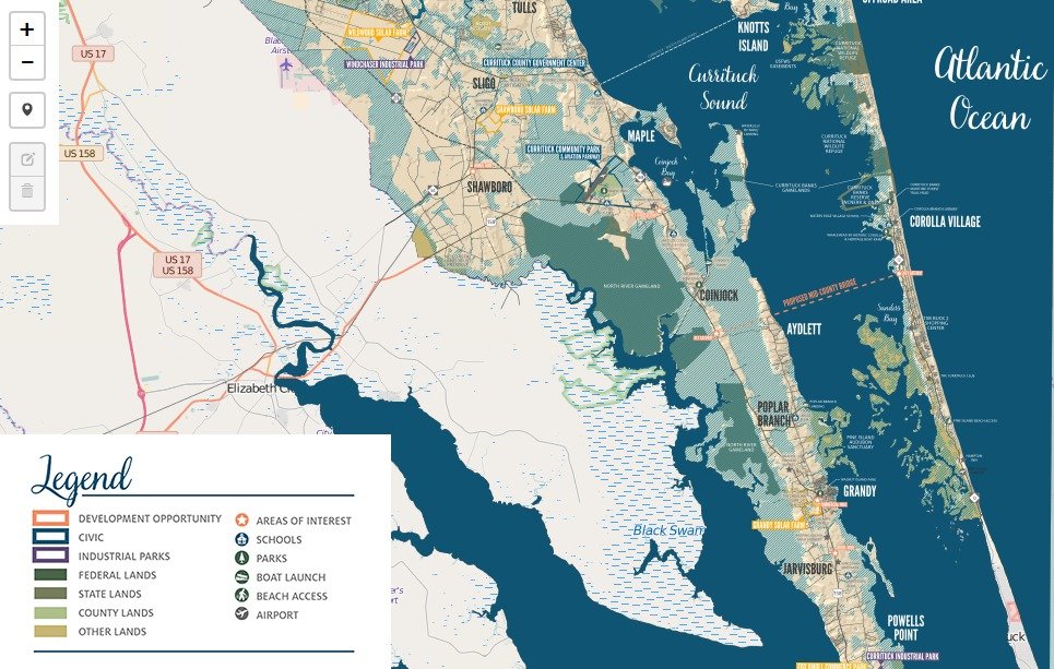 Map of Currituck County