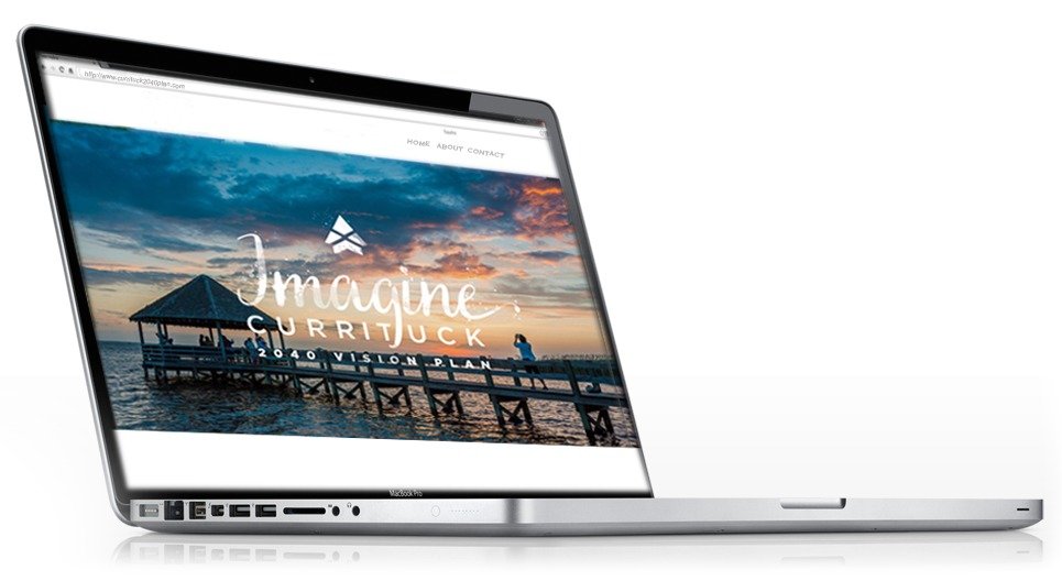 Website mockup for Imagine Currituck