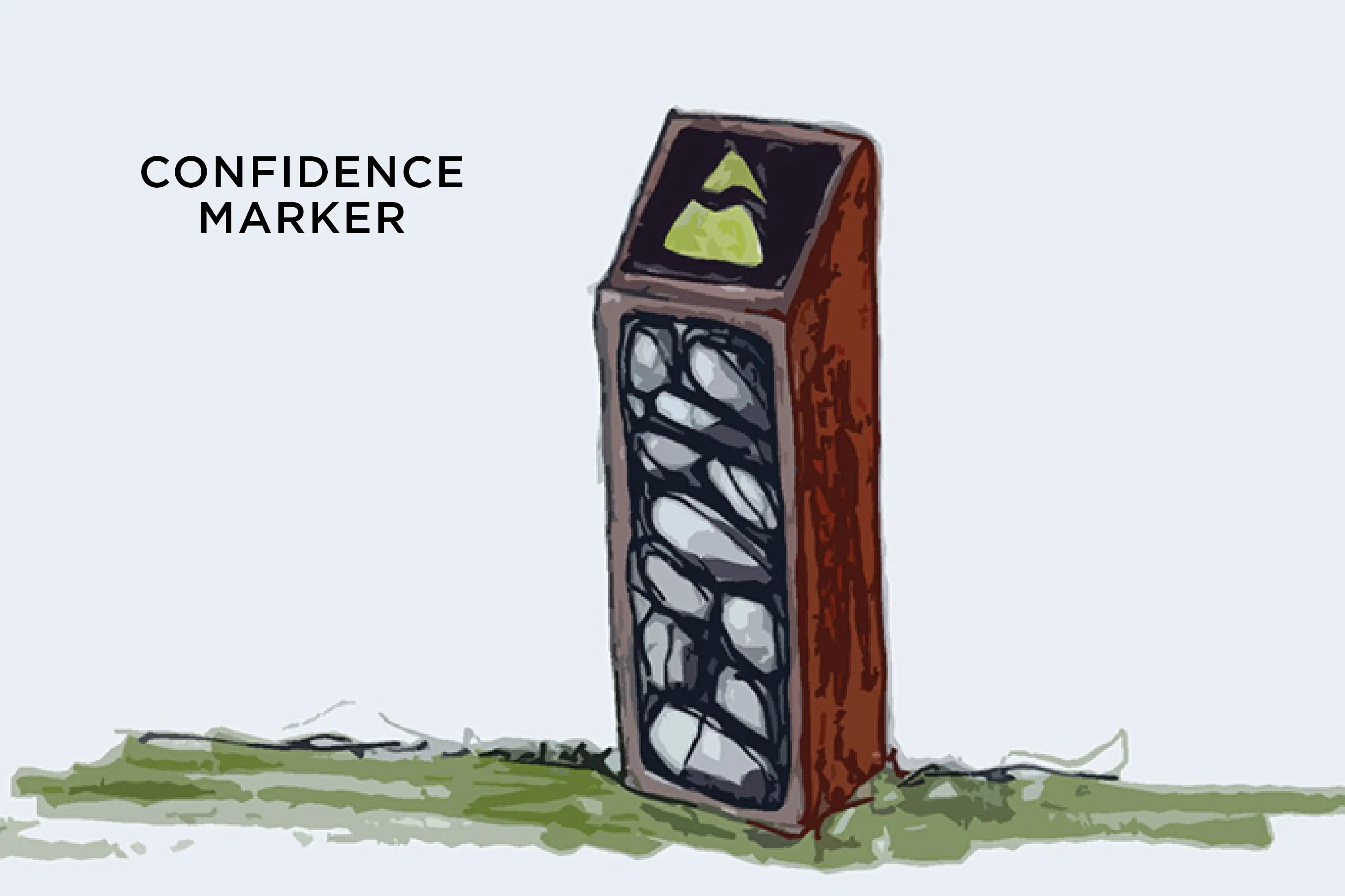 A confidence marker drawing.