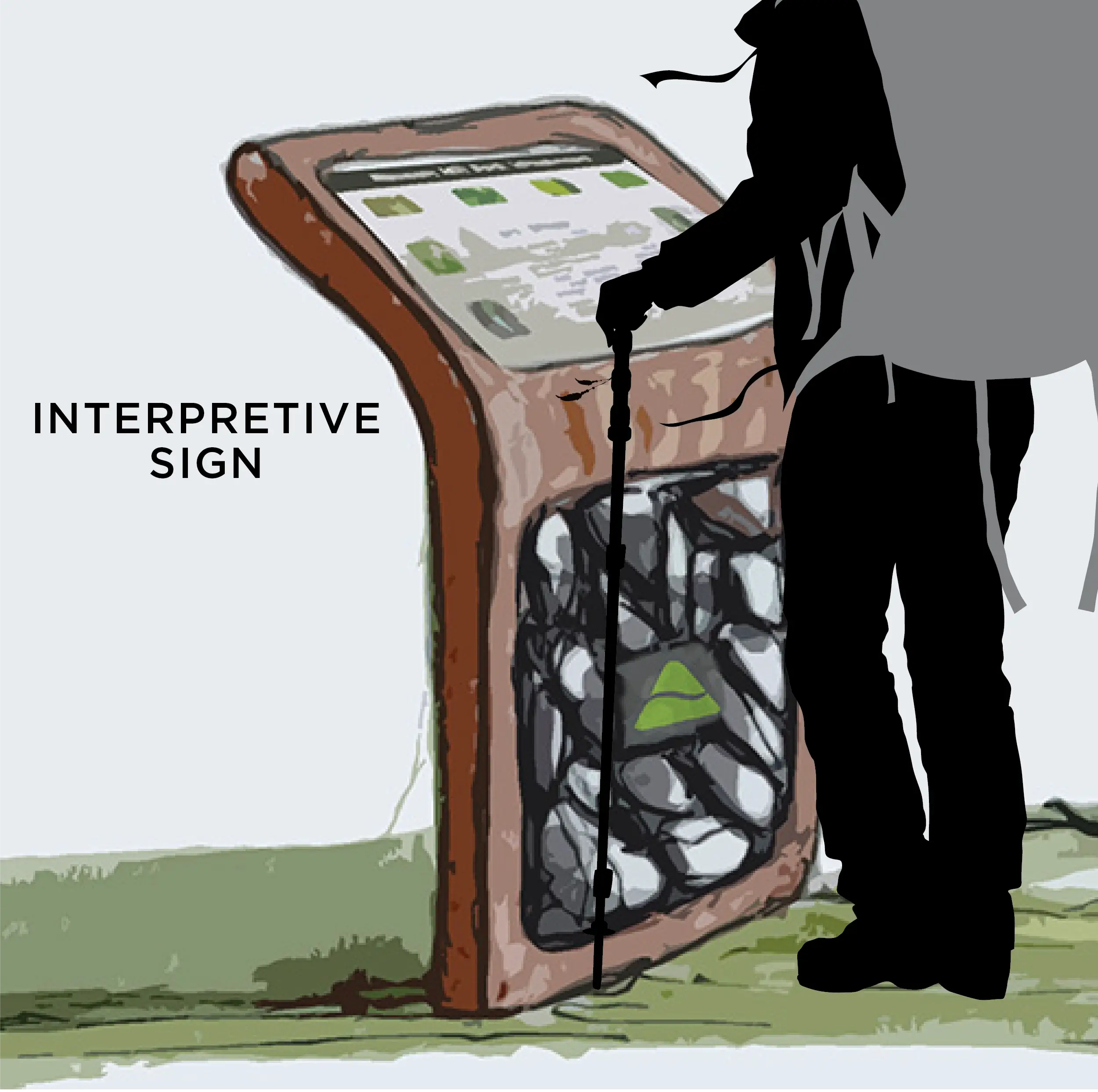 An interpretive sign drawing.