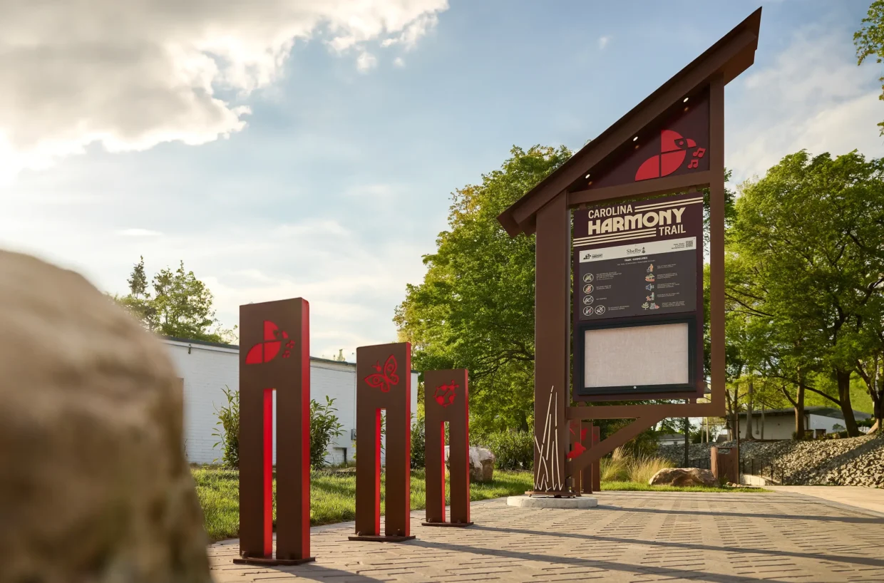 The Carolina Harmony Trail kiosk and accent signage