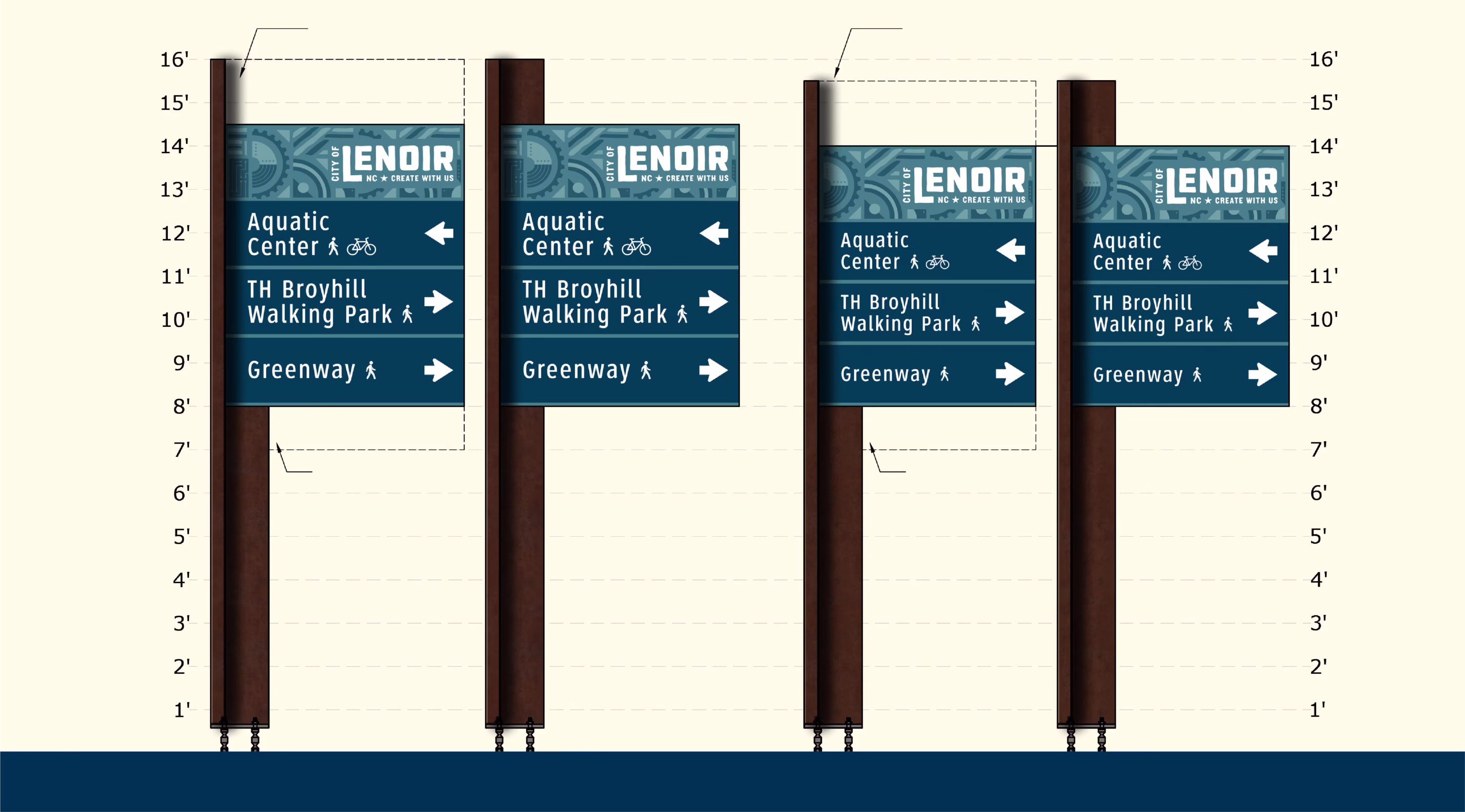 Renders of Lenoir vehicular signage