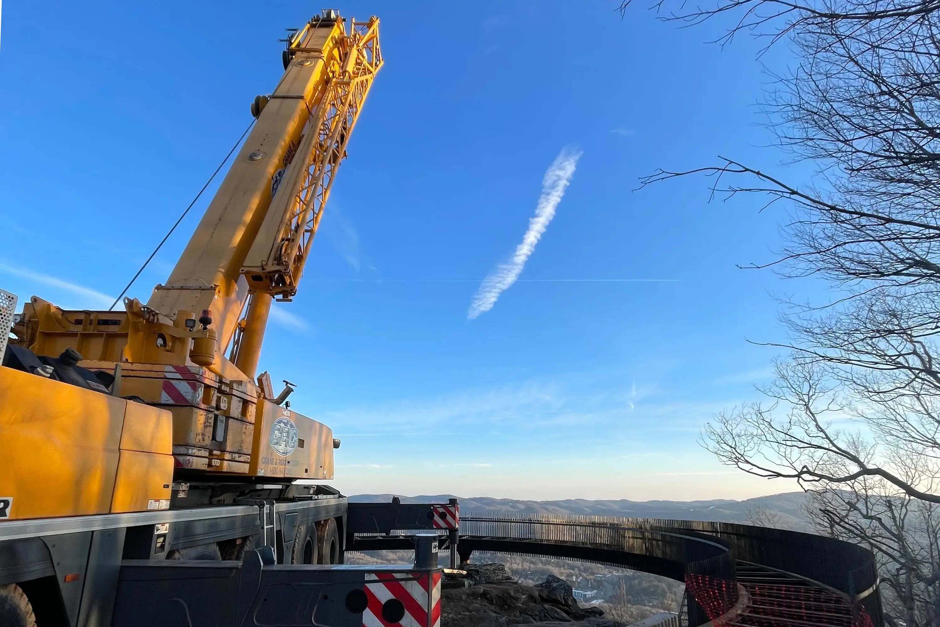 A crane at the Howard Knob overview