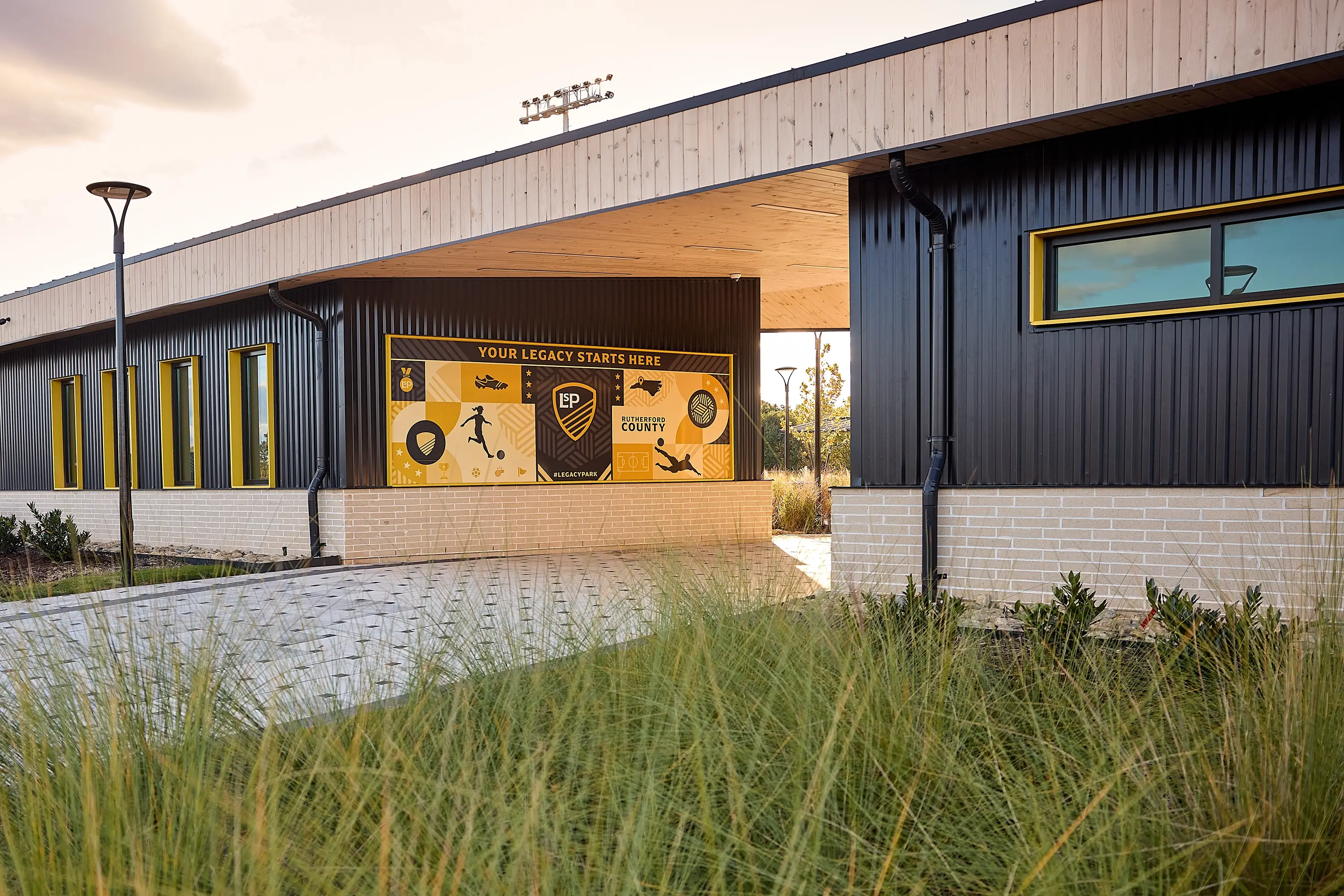 The Legacy Soccer Park mural in Forest City.