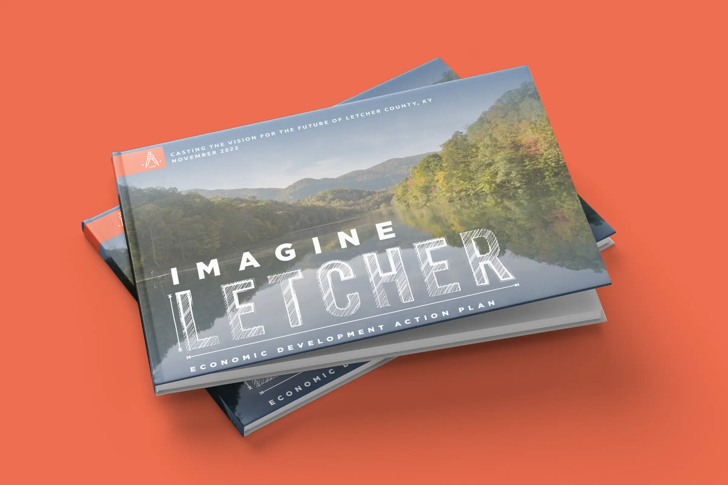 A mockup of the cover for the Imagine Letcher Strategic Plan