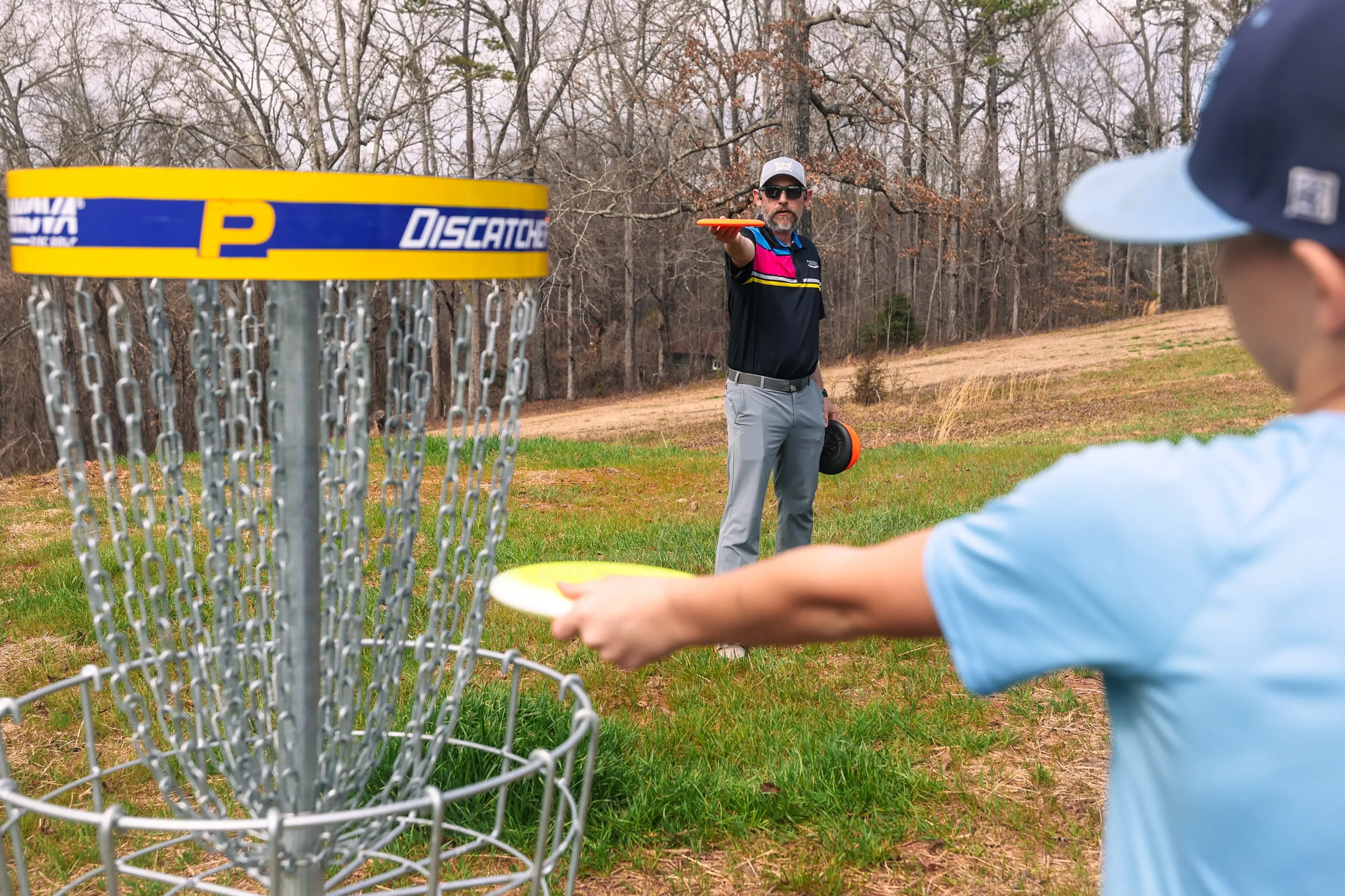 A man throwing a disc