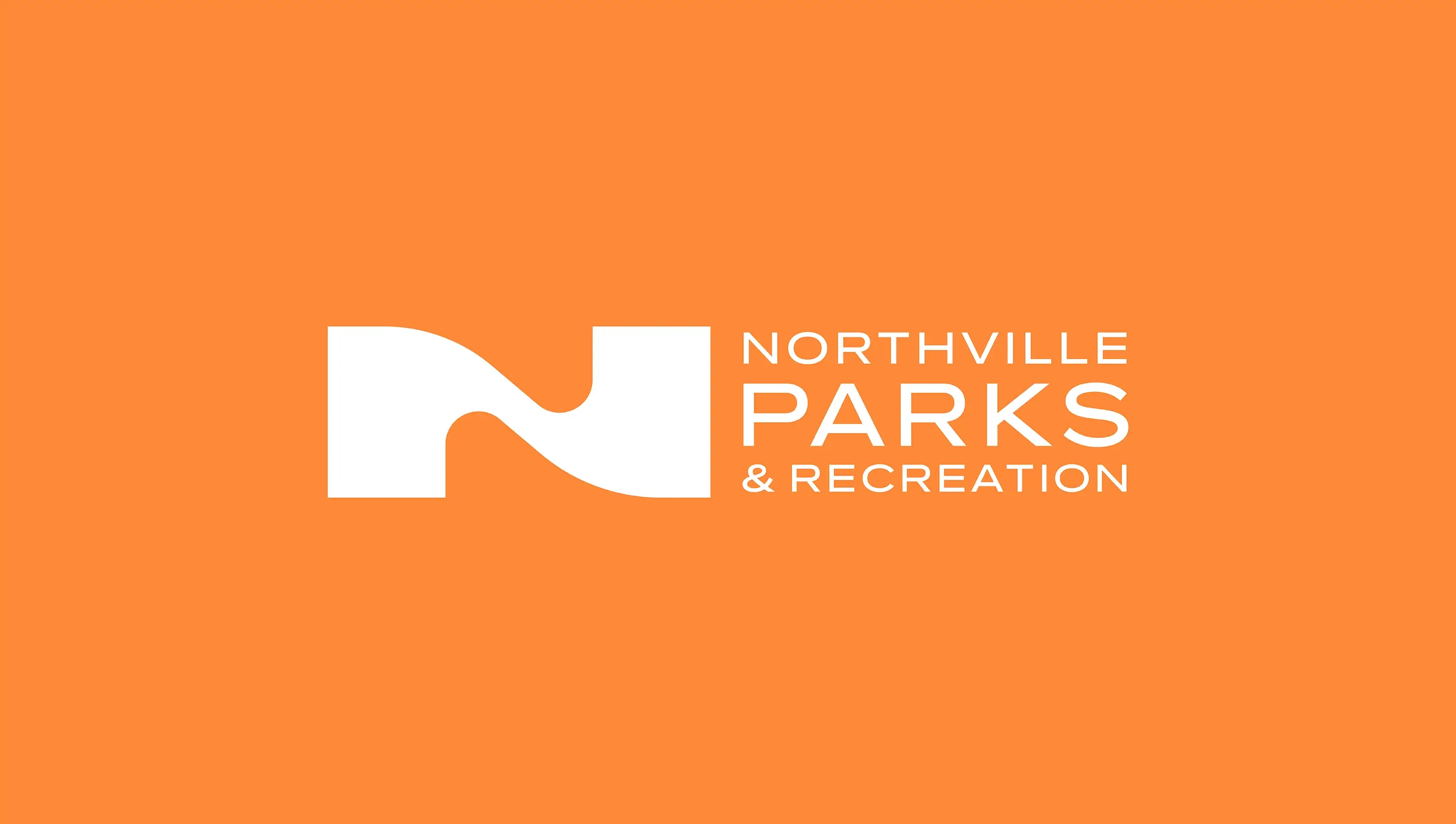 The Northville Parks and Recreation logo on a solid orange background