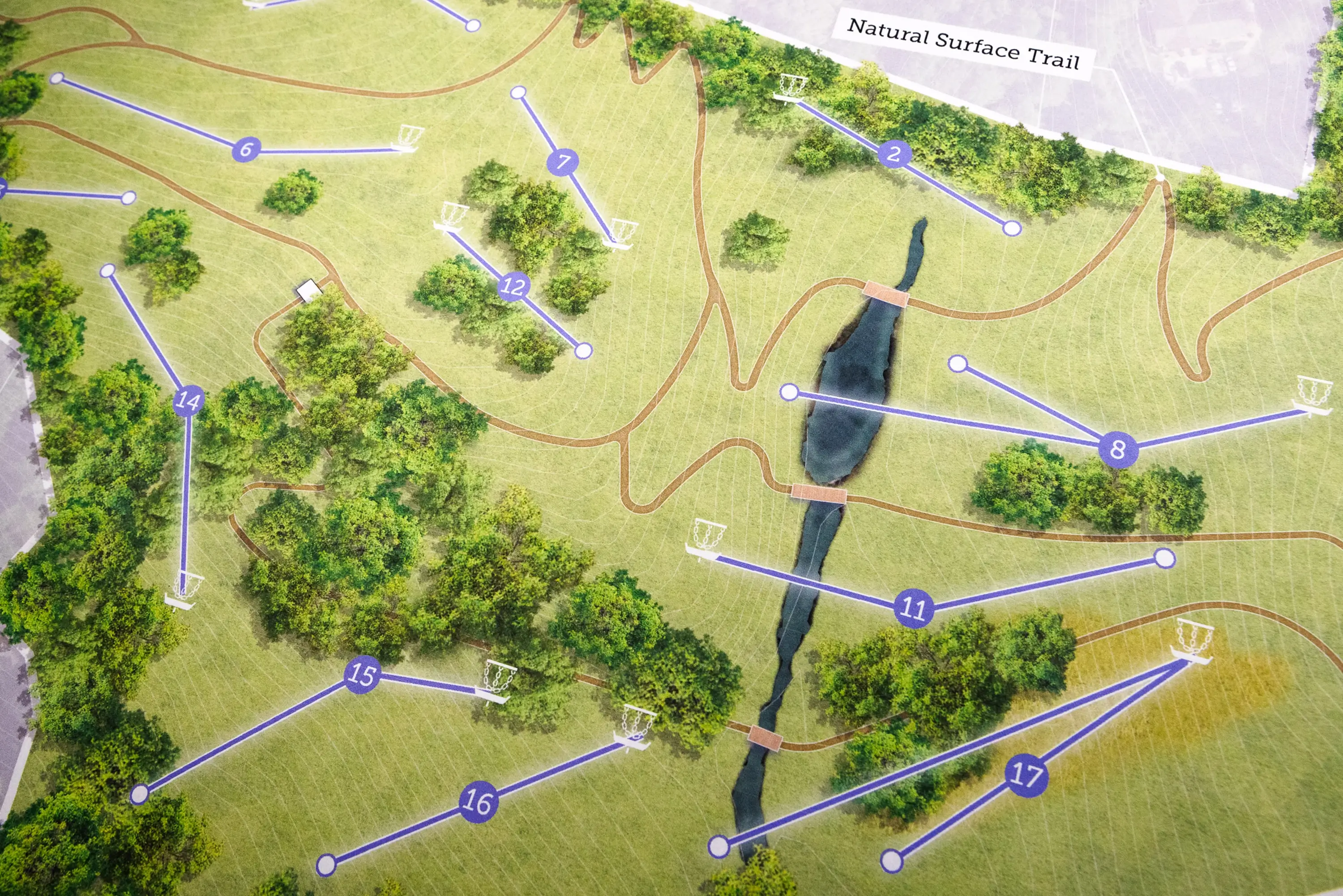 A render of the stream cutting through Norris Park