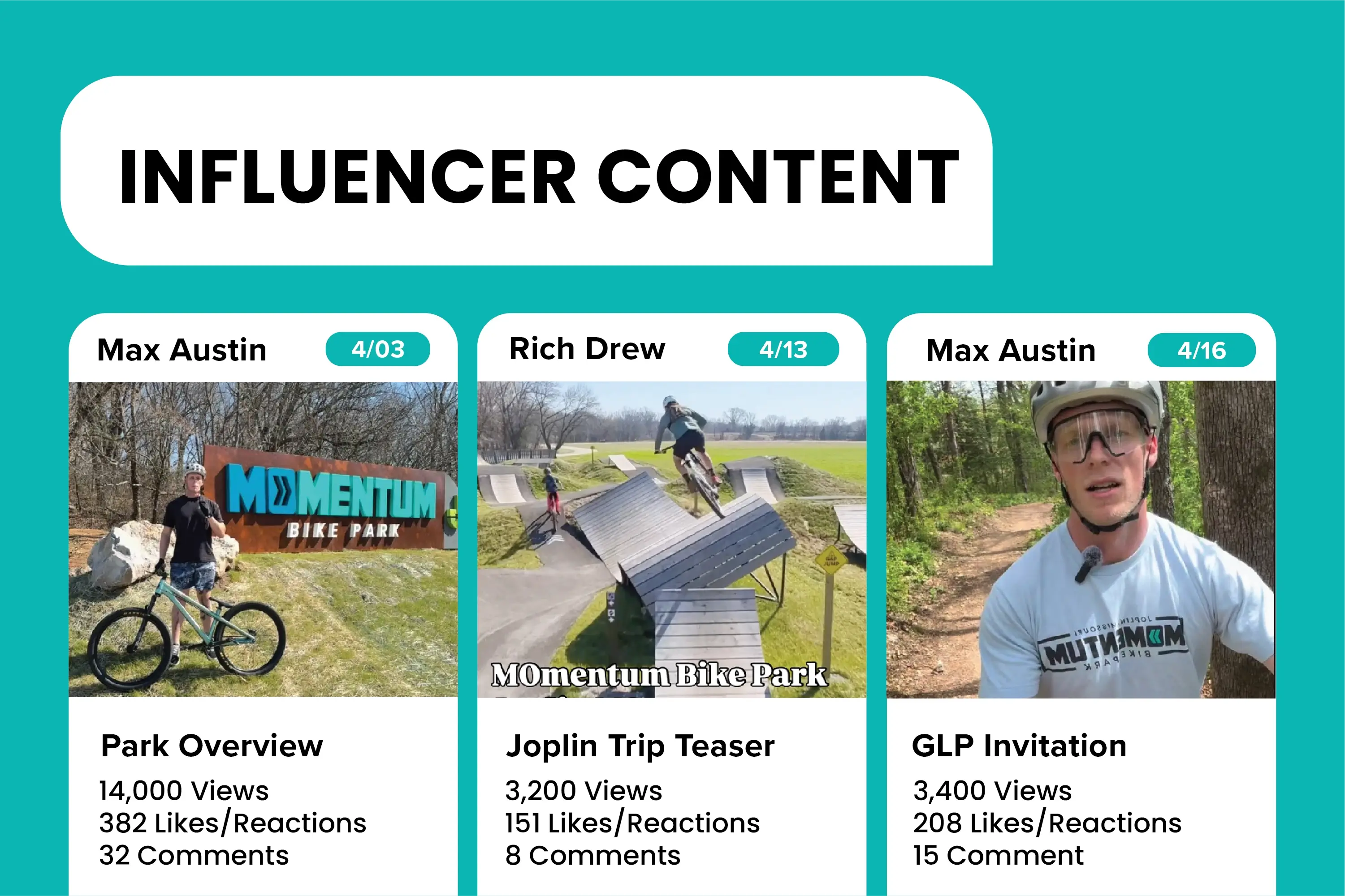 A snapshot of MOmentum event influencer content
