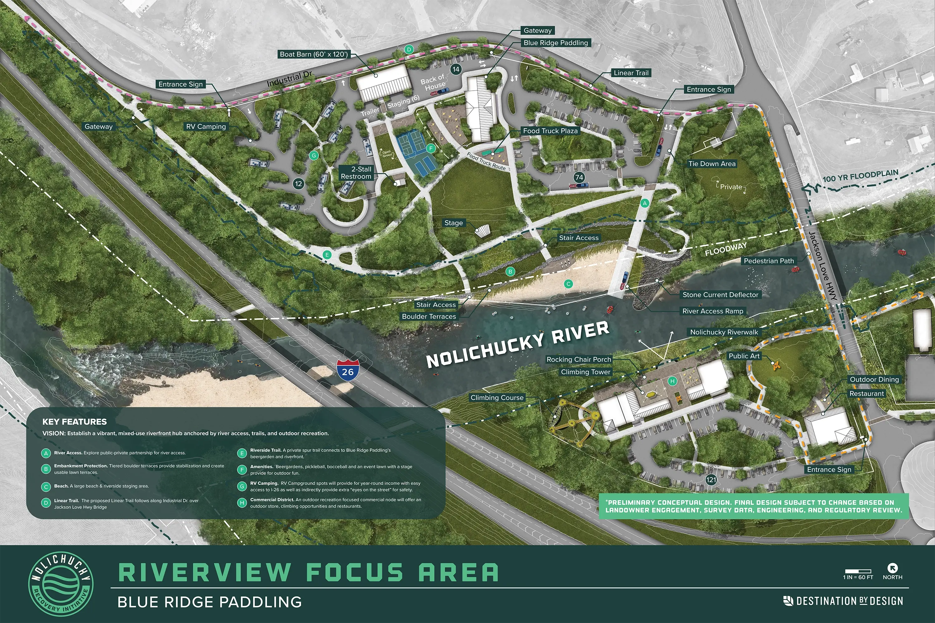 The Blue Ridge Paddling section of the Nolichucky Recovery Plan