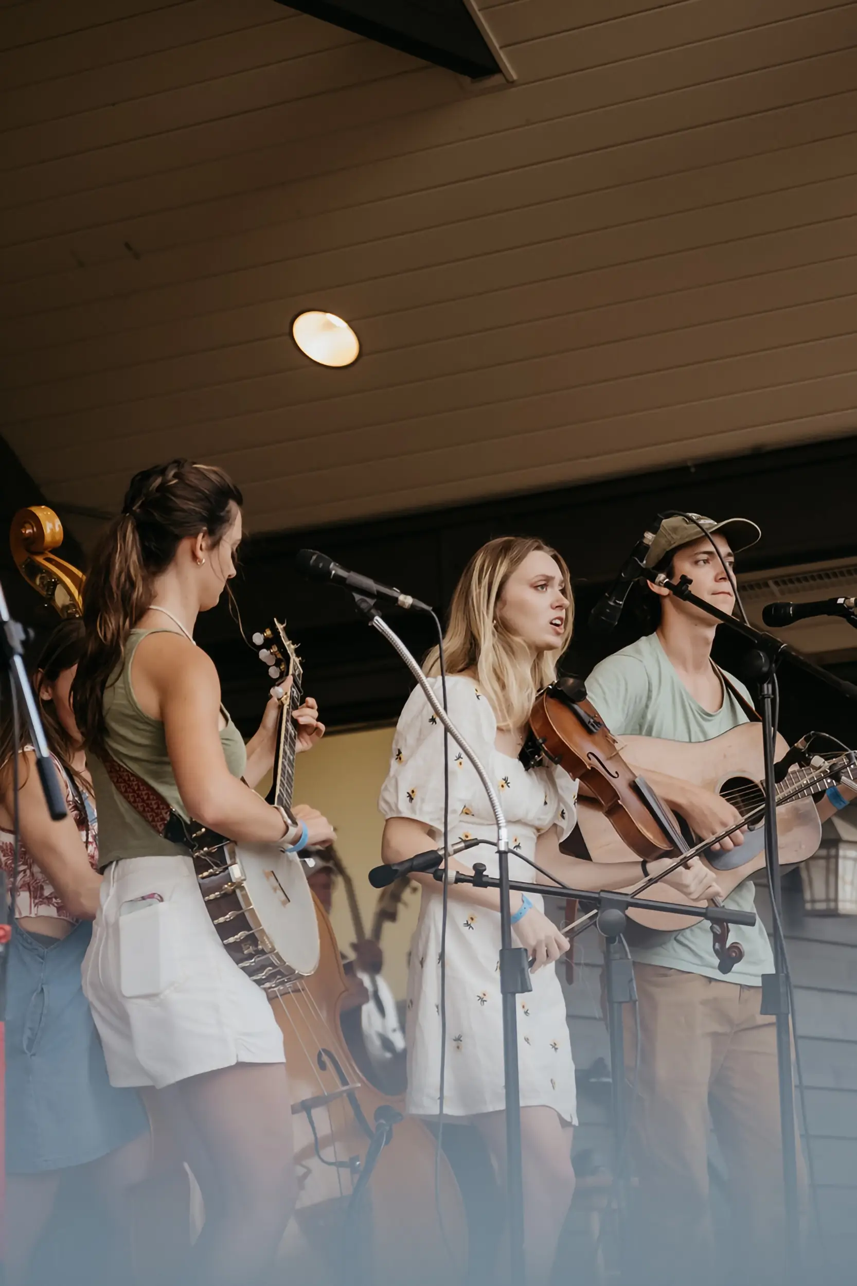 A group of people playing different instruments
