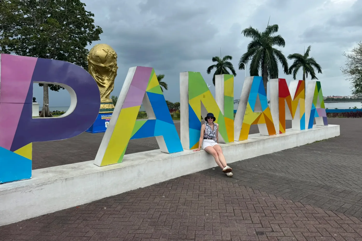 An artistic sign spelling out Panama