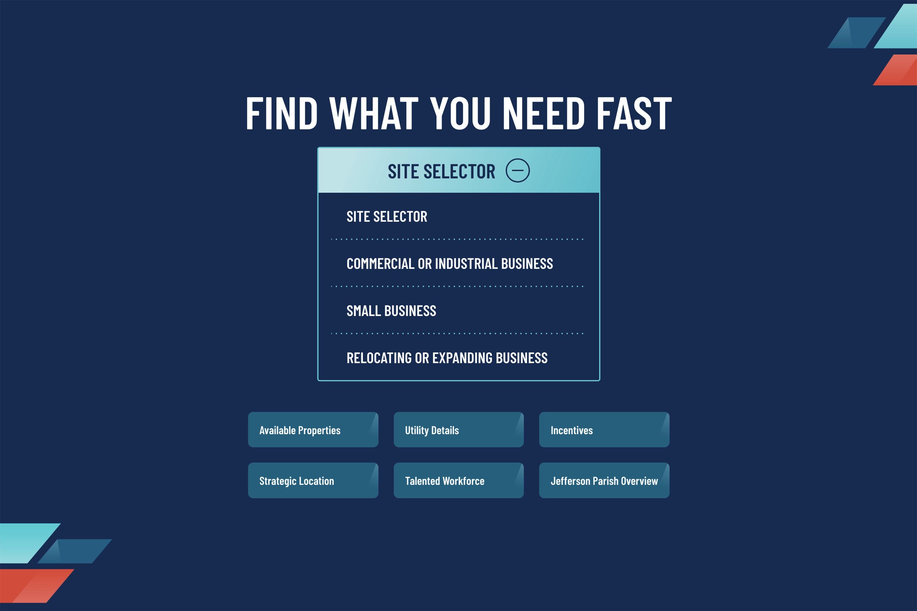 The persona navigation tool on the JEDCO website