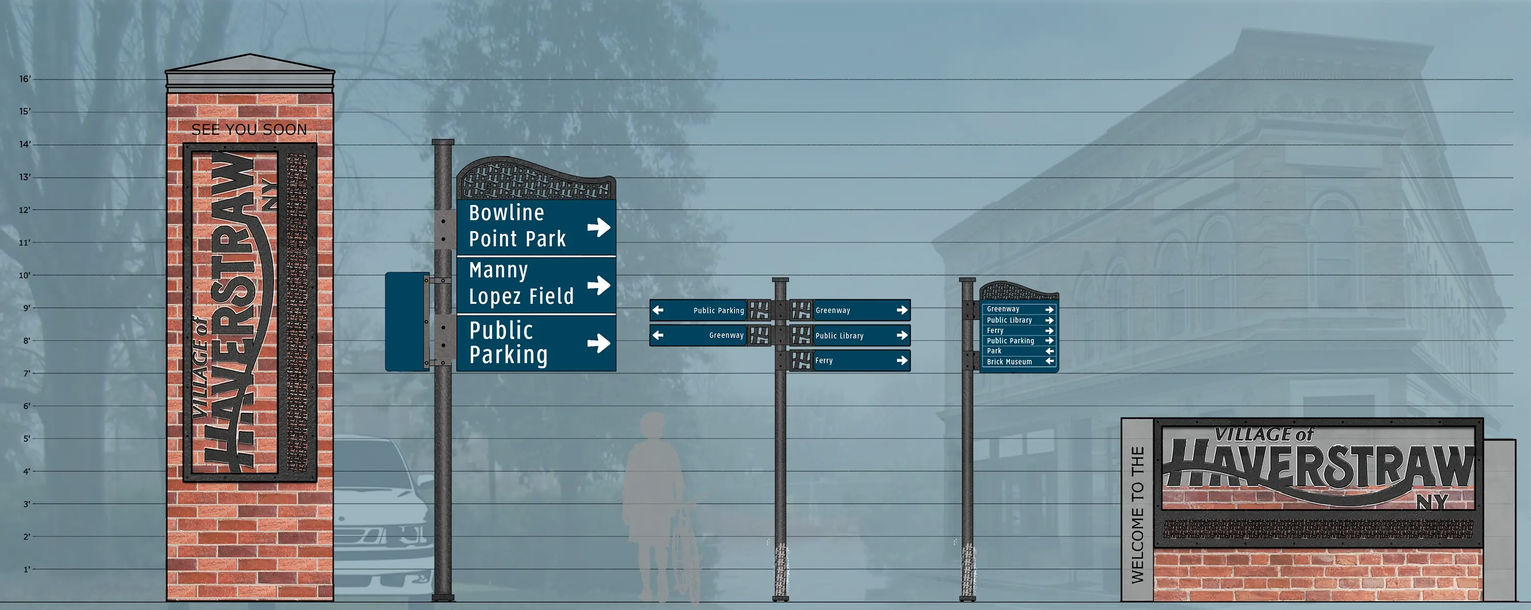 A render of the Haverstraw sign package