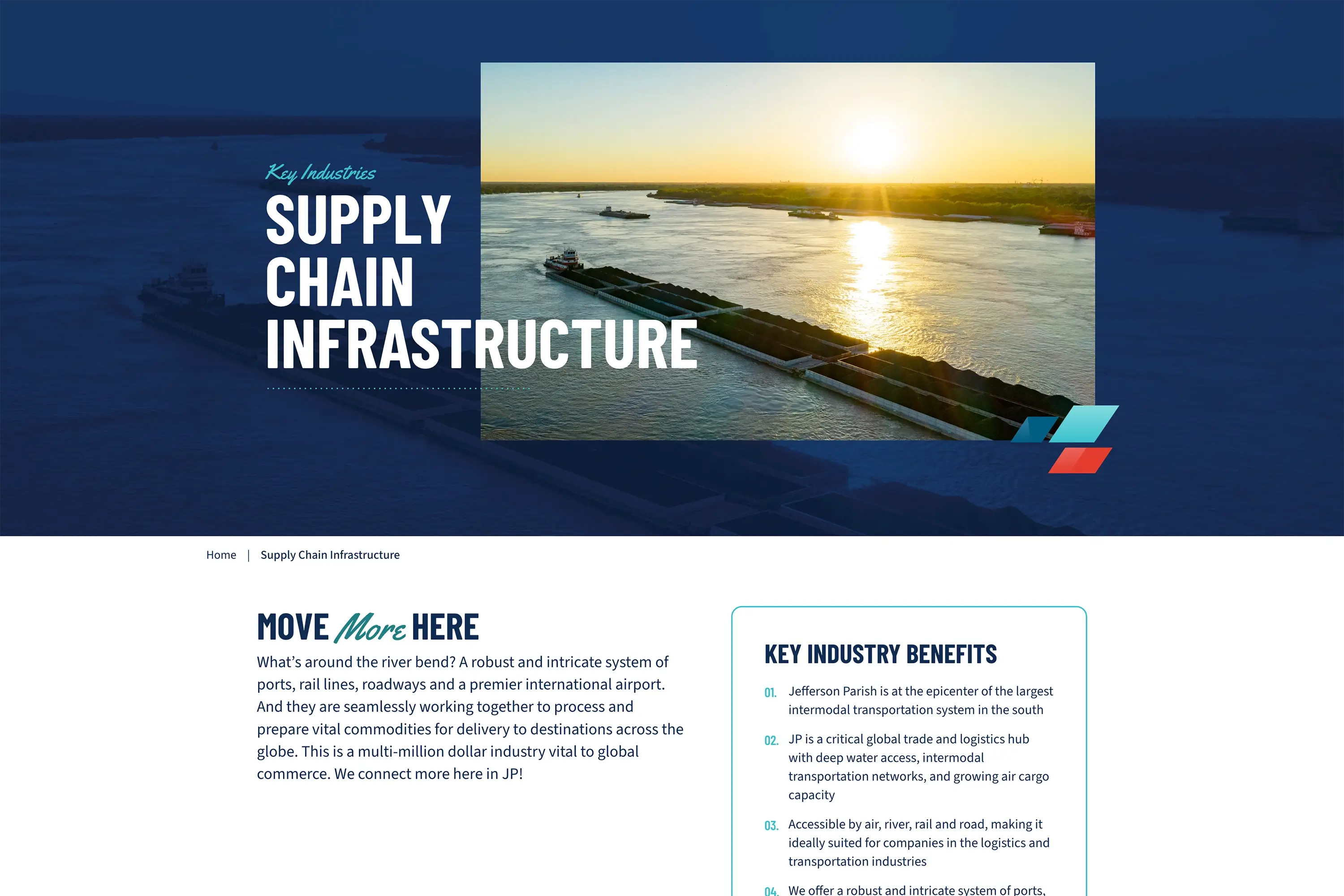 The Supply Chain Infrastructure page of JEDCO