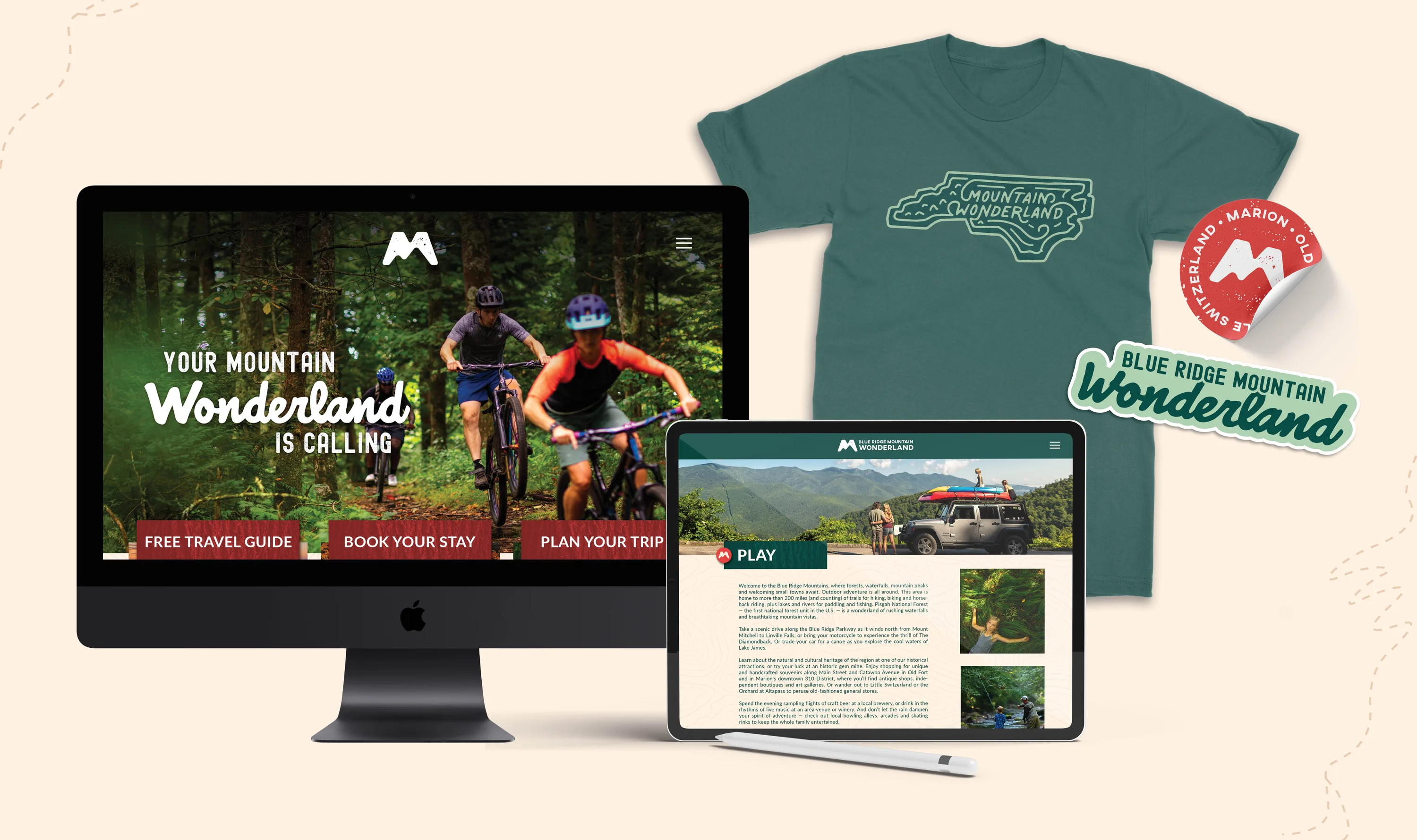 McDowell County website and merchandise mockups