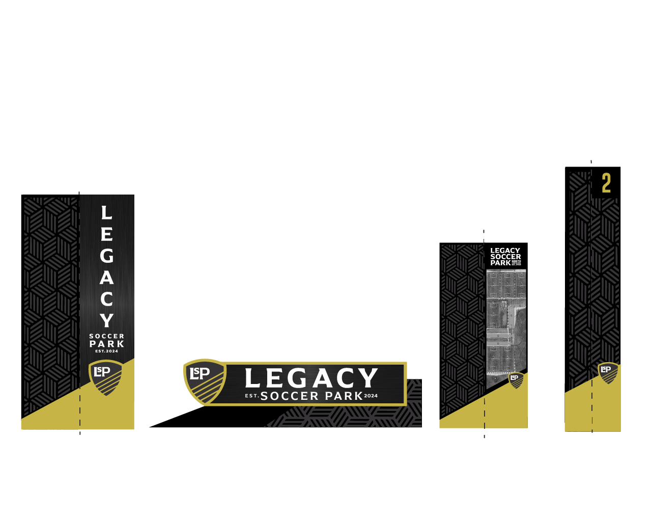 Legacy Soccer Park wayfinding renders.