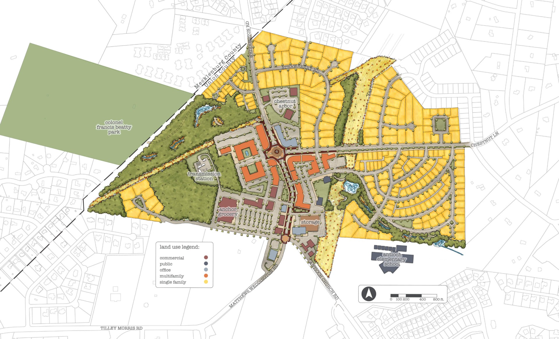 Stallings Civic Master Plan land use town.