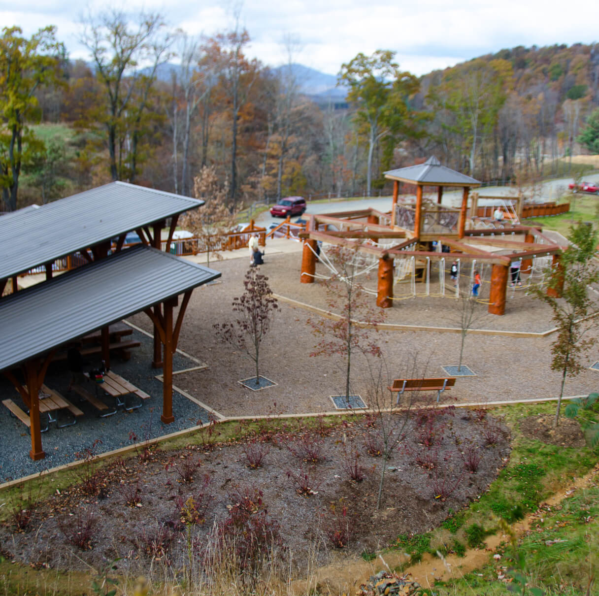 Rocky Knob Park playground and shelter.