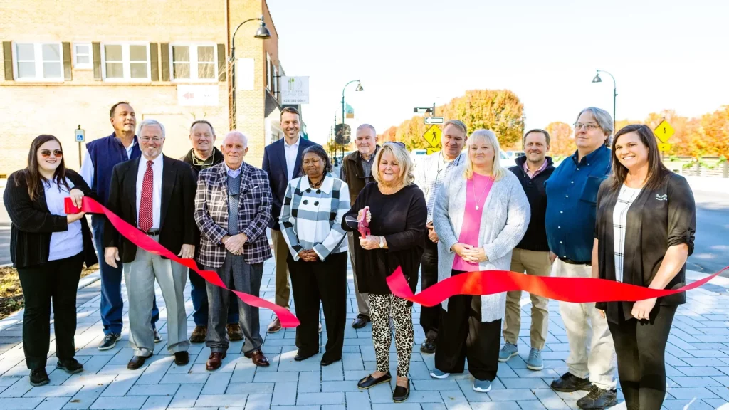 Spindale Streetscape public engagement ribbon cutting.