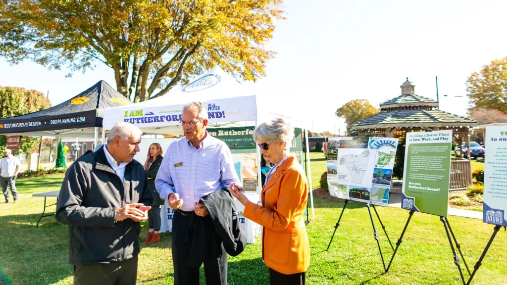 Spindale Streetscape public engagement tents.