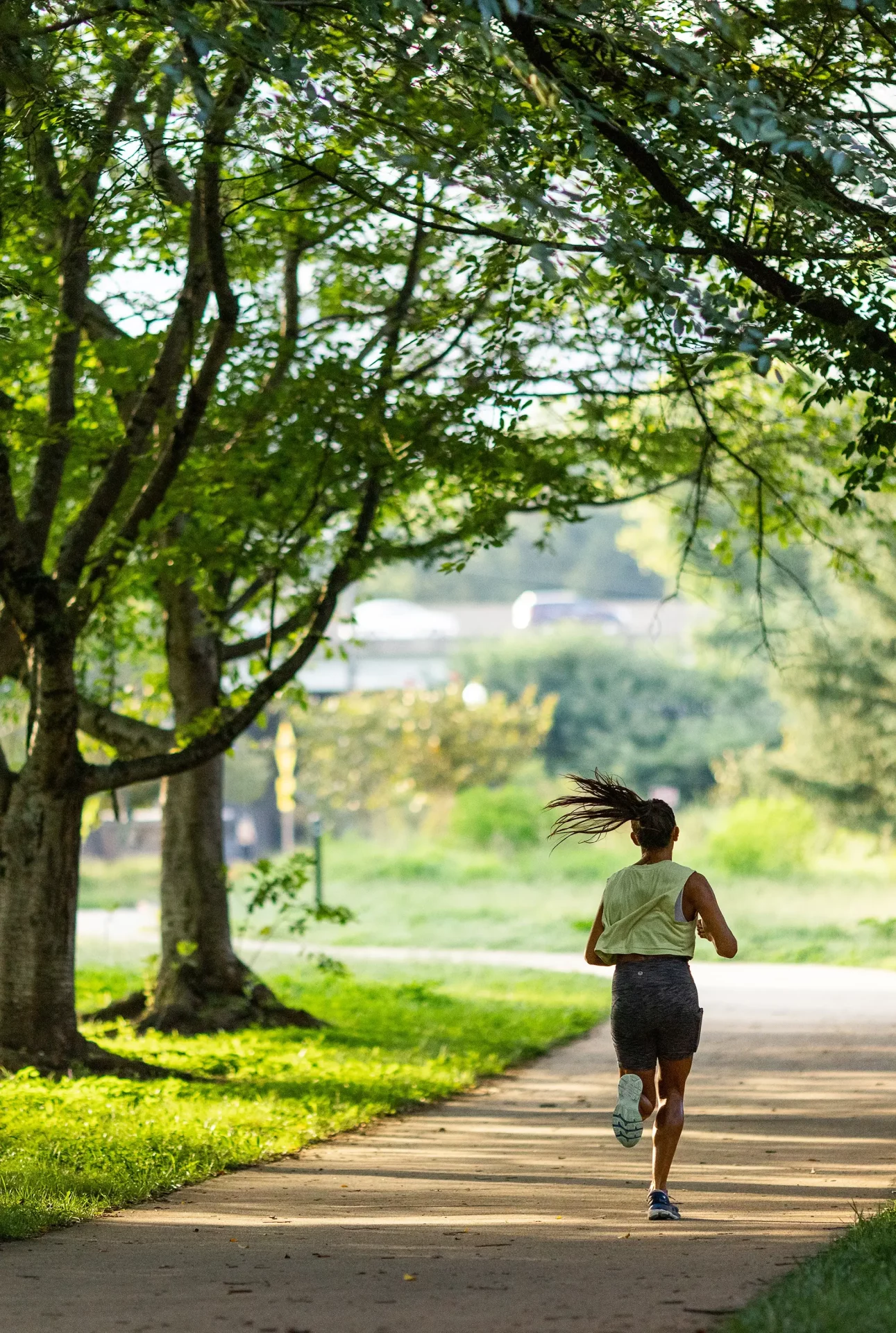 Rutherford County Tourism jogger in a park.