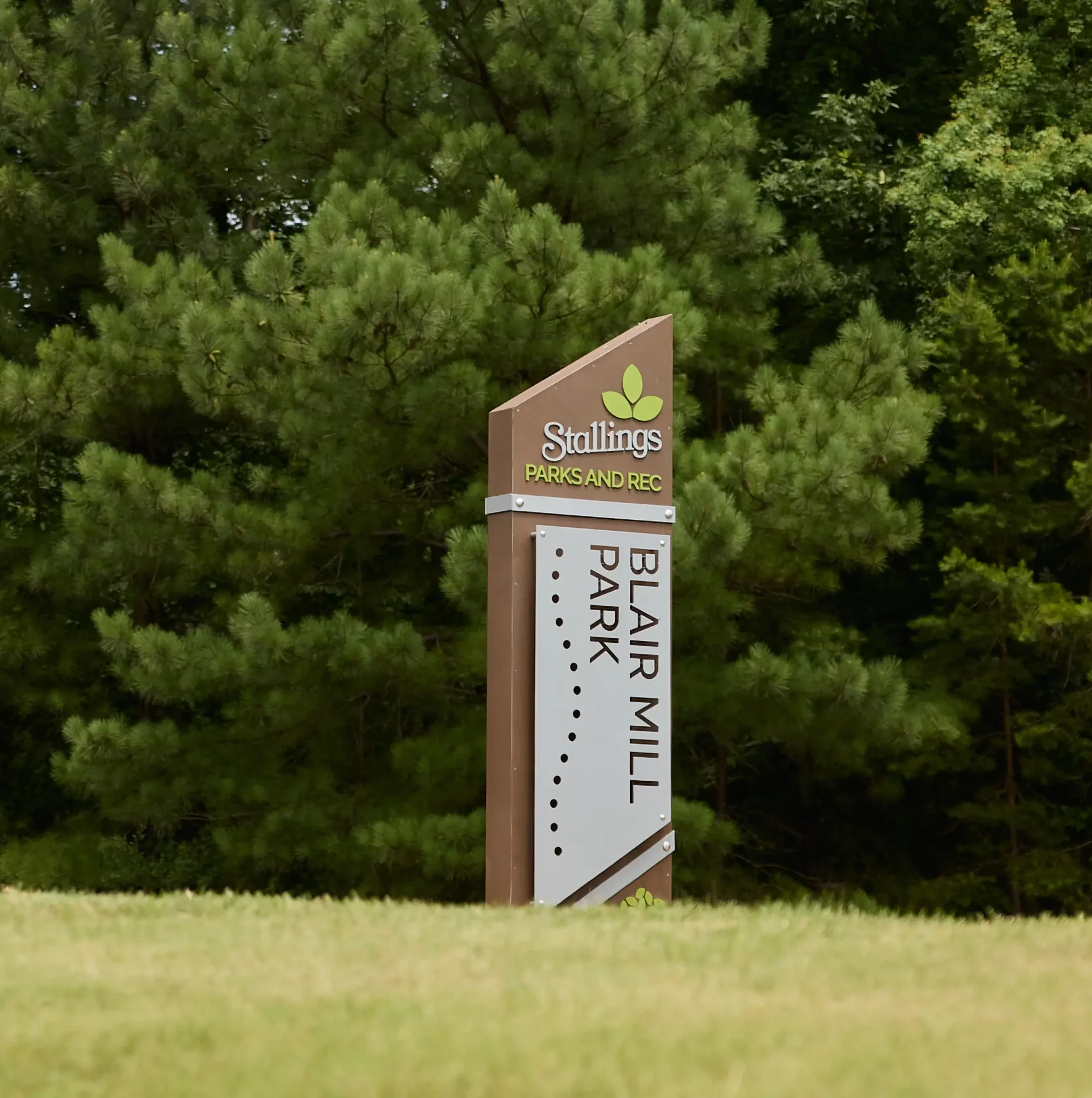 Stallings Greenway wayfinding Bair Mill Park.