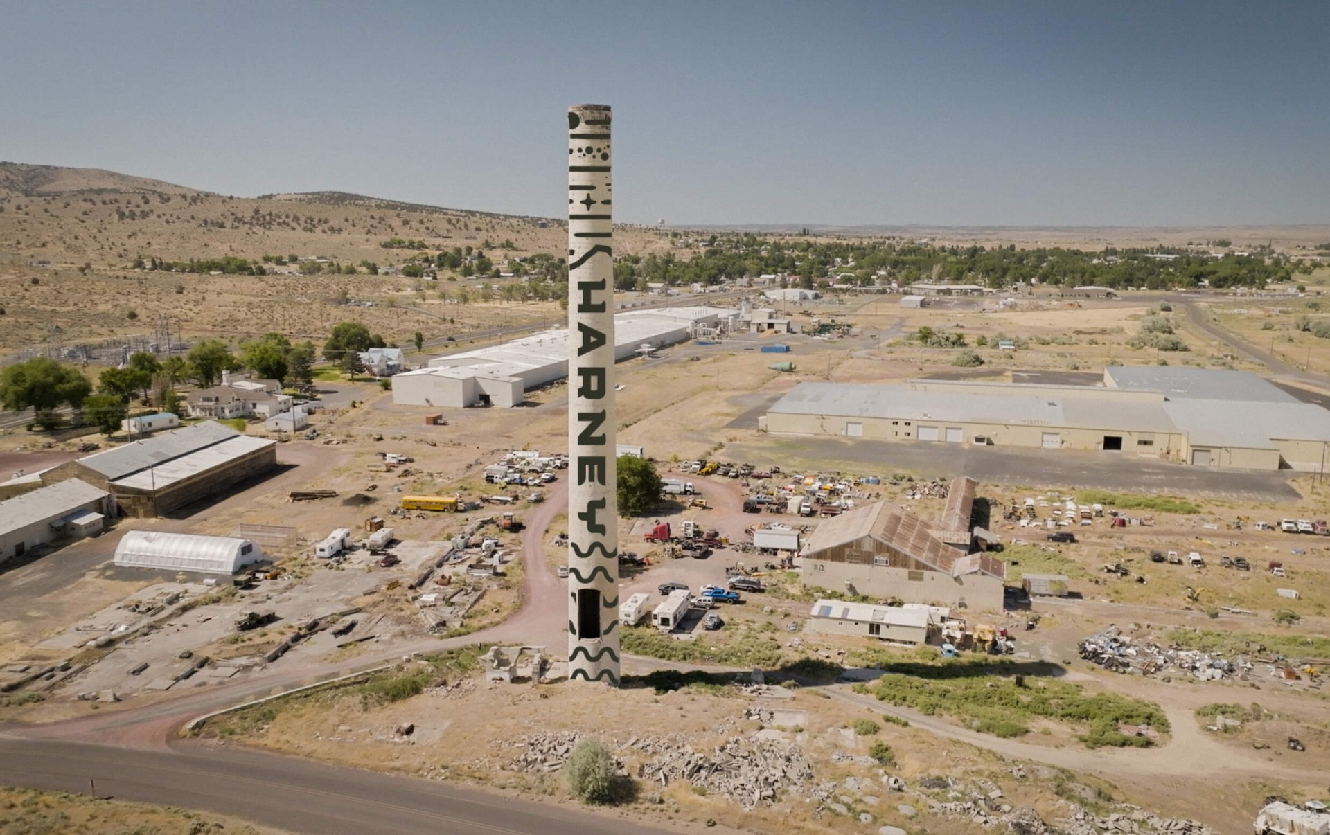 Mockup of a smoke stack in Harney County, OR.