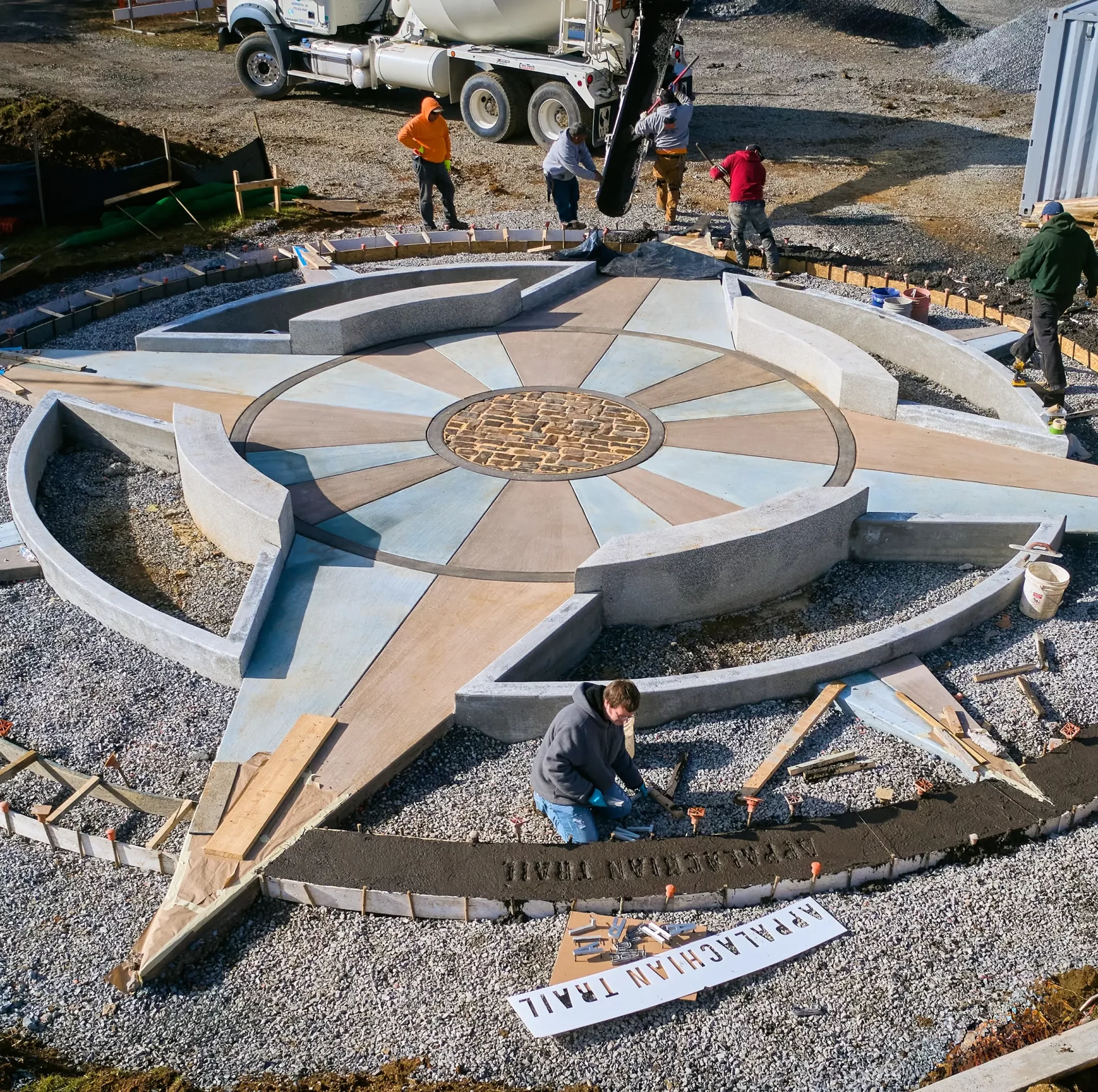 Damascus Streetscape plaza construction birds-eye.