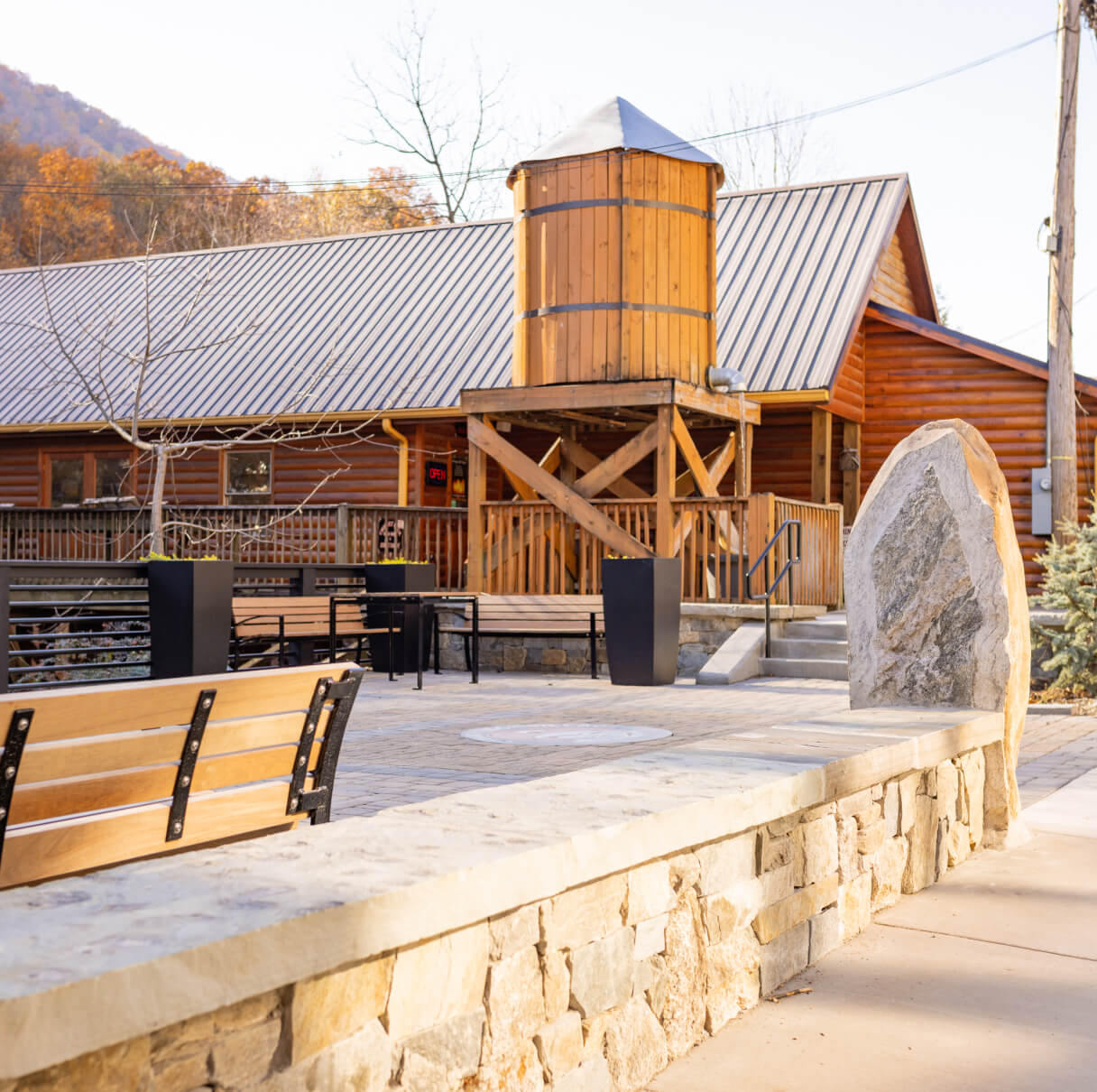 Chimney Rock Village Streetscape built side view.