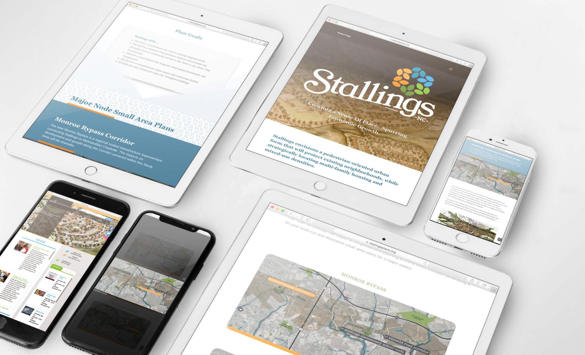 Stallings Civic Master Plan mobile website view.